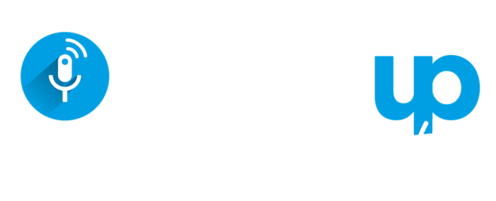 logo blanc podcast light up